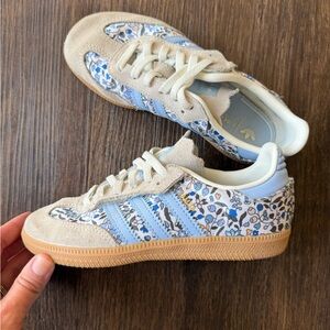 Adidas Kids Samba x Liberty London Sneakers with Floral Pattern - Blue and Tan